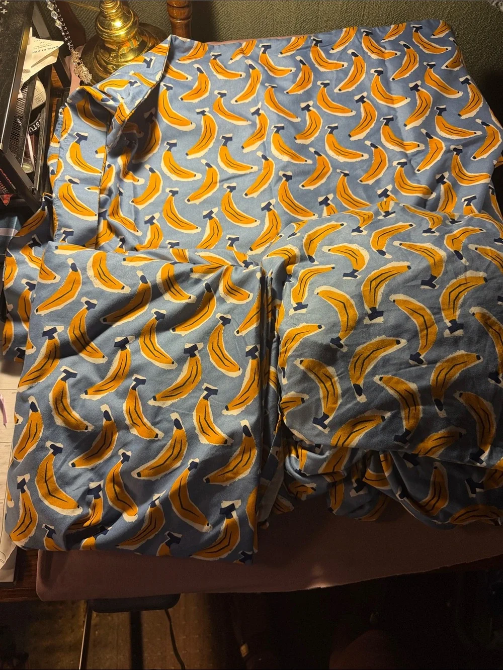 Room Essentials Yellow Banana Print Sheet on Blue